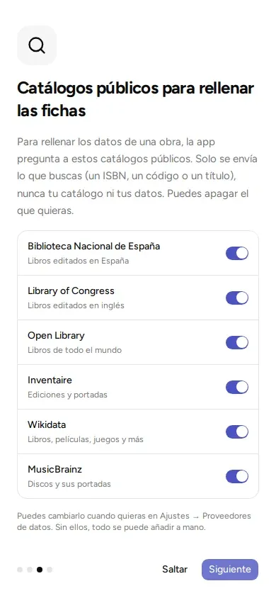 En la bienvenida, cada servicio tiene su interruptor para encenderlo o apagarlo.